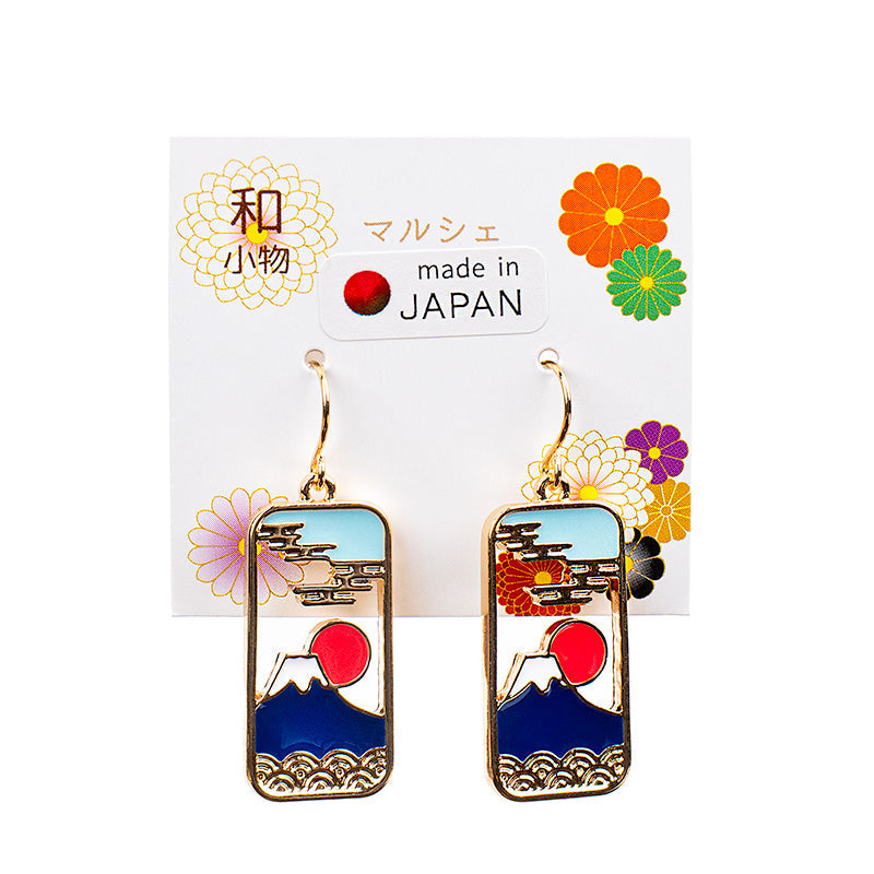 Boucles d’Oreilles Japonaises Mont Fuji