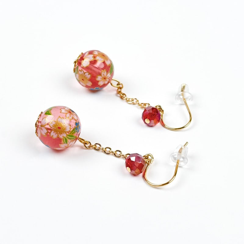 Boucles d’Oreilles Japonaises Pendantes