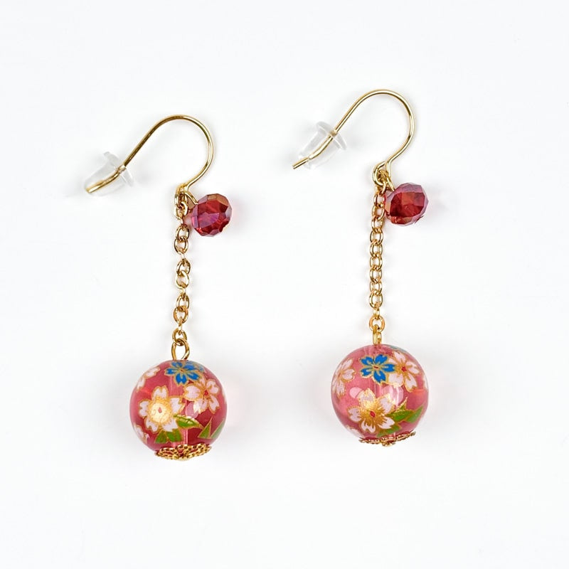 Boucles d’Oreilles Japonaises Pendantes - Rose