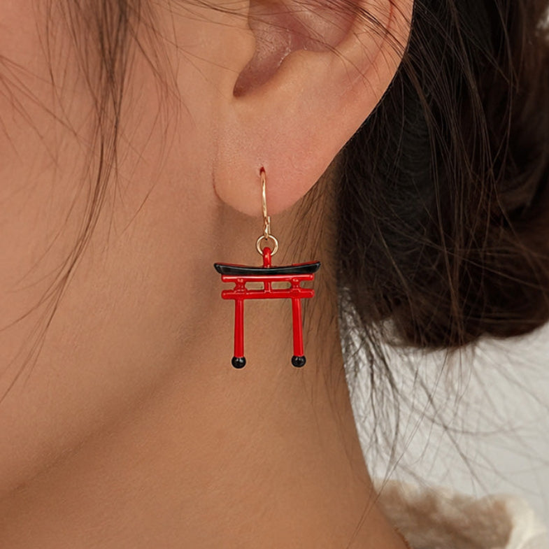 Boucles d’Oreilles Japonaises Porte Torii Rouge