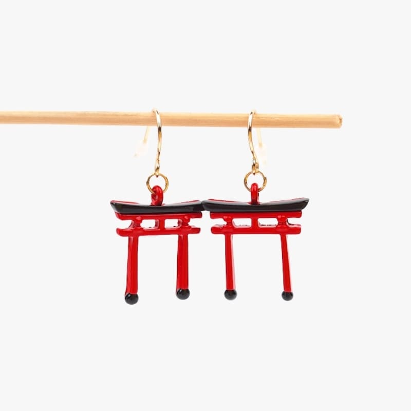 Boucles d’Oreilles Japonaises Porte Torii Rouge