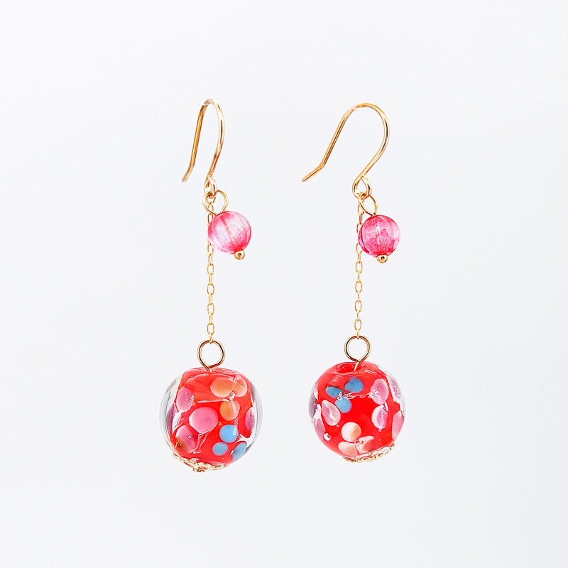 Boucles d’Oreilles Japonaises Rouge