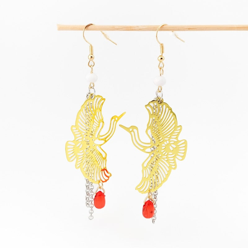 Boucles d’Oreilles Japonaises Tsuru