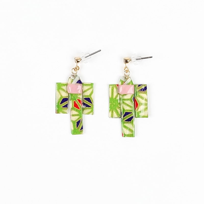 Boucles d’Oreilles Kimono Vert