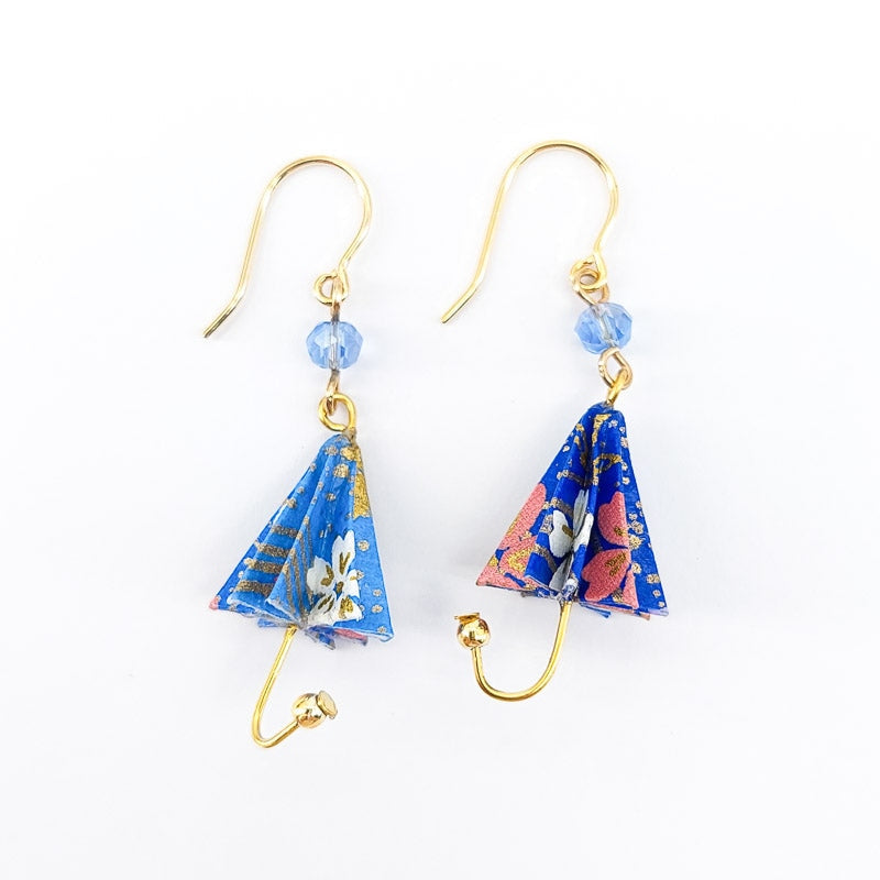 Boucles d’Oreilles Ombrelle Bleue