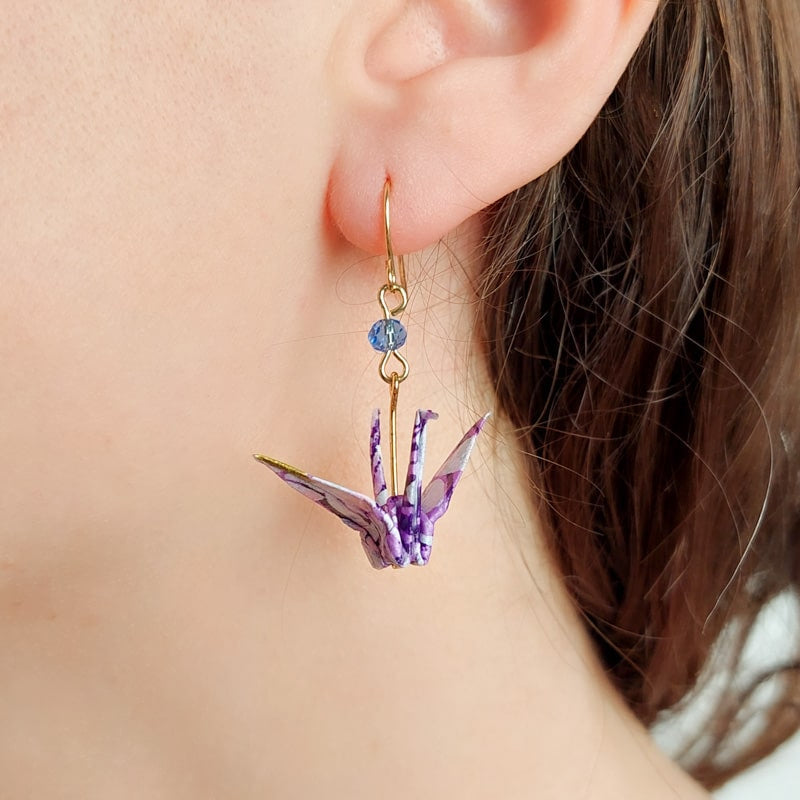 Boucles d’Oreilles Origami Murasaki