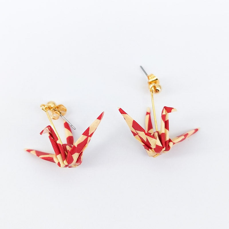 Boucles d’Oreilles Origami Rouge