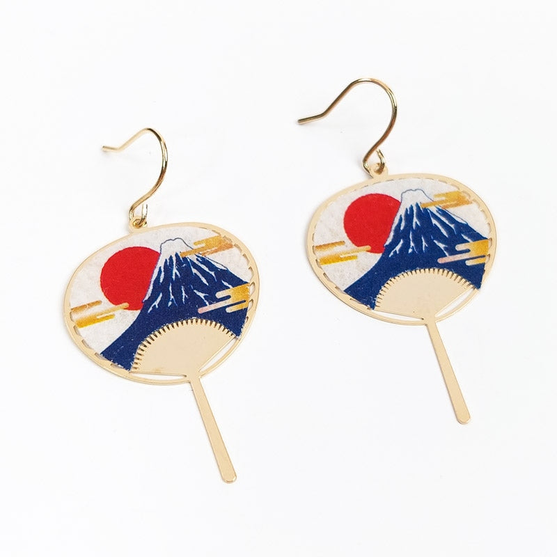 Boucles d’Oreilles Uchiwa Fuji