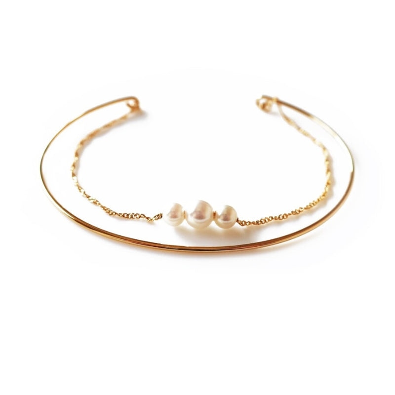 Bracelet Japonais Doré Perles