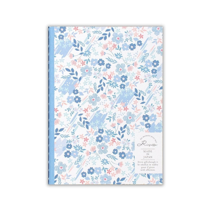 Carnet Japonais Fleuri Bleu