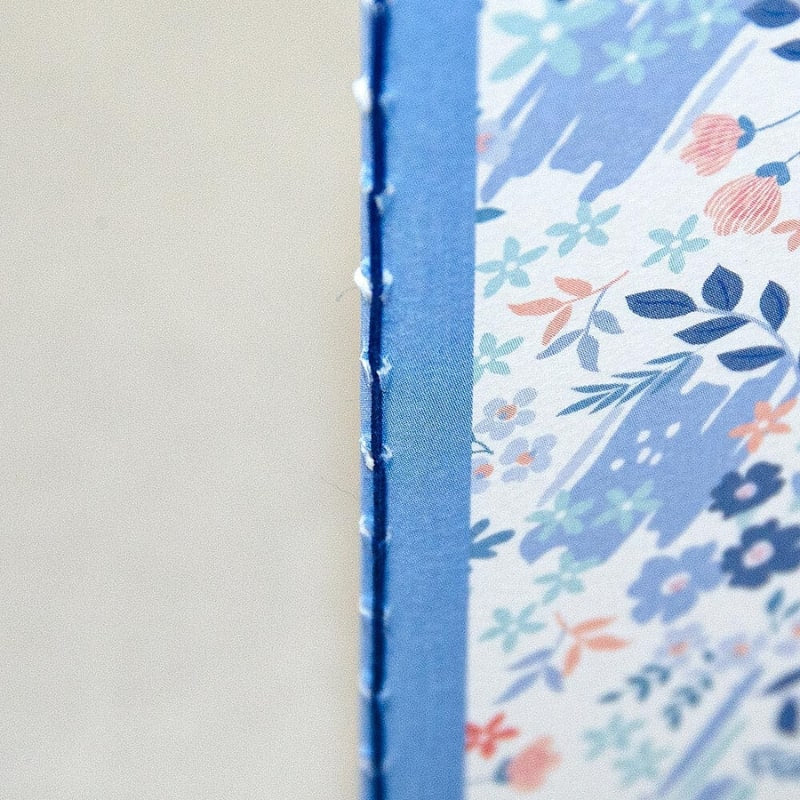 Carnet Japonais Fleuri Bleu