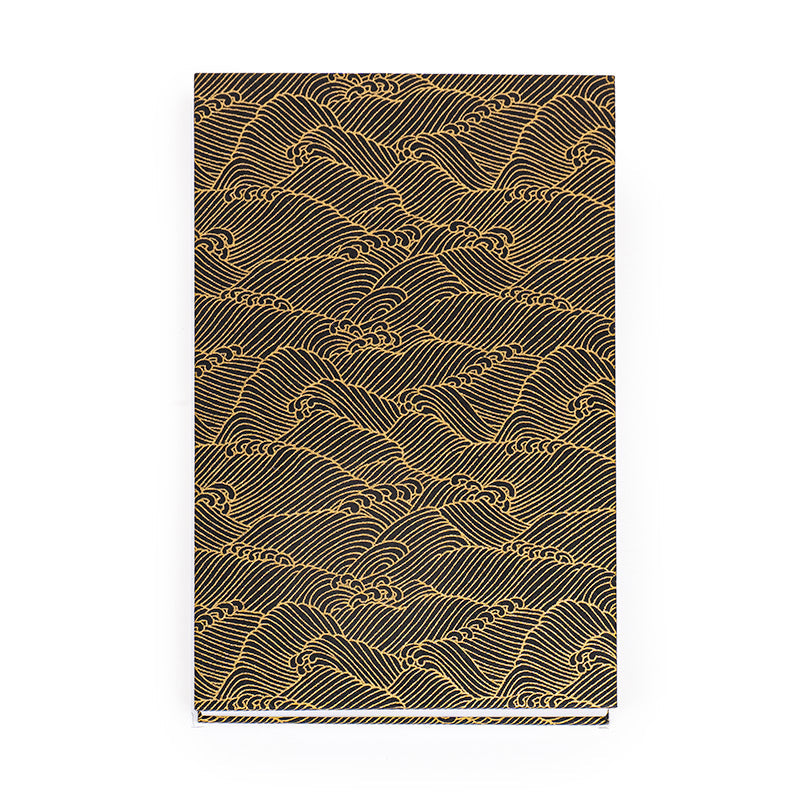Carnet Japonais Goshuin Mino Washi Noir Vagues