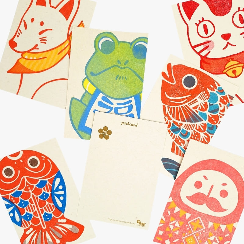 Carte Postale Japonaise Inu Hariko