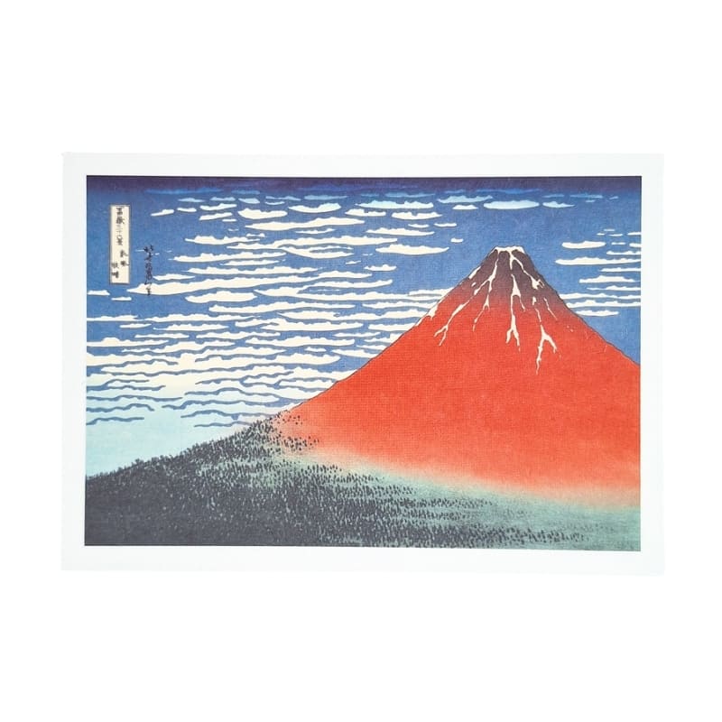 Carte Postale Japonaise Mont Fuji Rouge