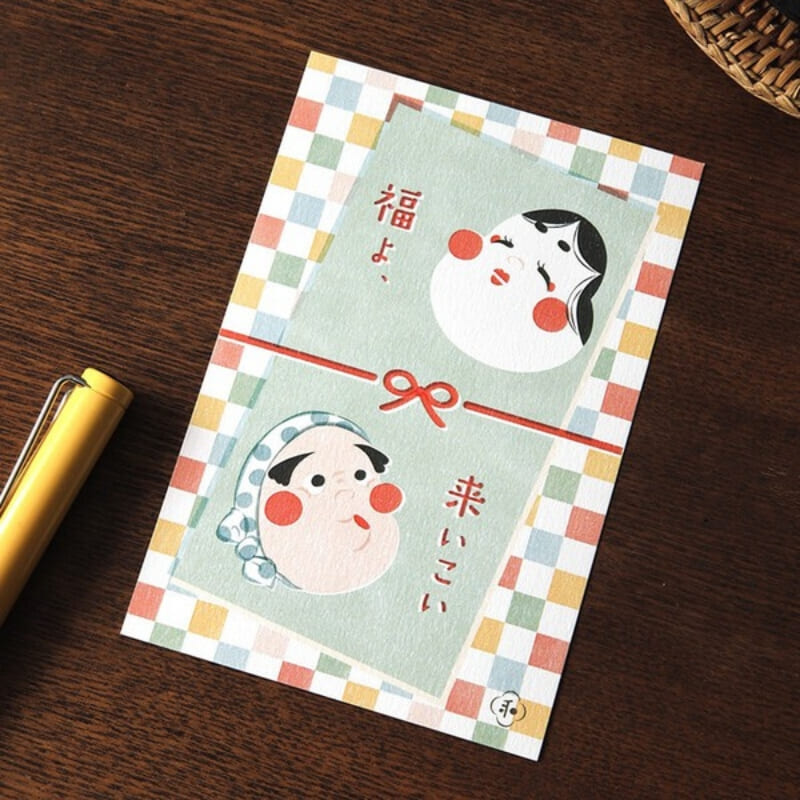 Carte Postale Japonaise Otafuku & Hyottoko