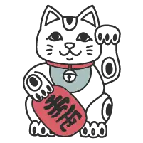 Chat de dessin animé noir portant des lunettes à monture rouge, avec une lentille ronde sombre, tenant une pancarte rectangulaire rose sur laquelle est écrit « 证据 » en caractères chinois noirs.