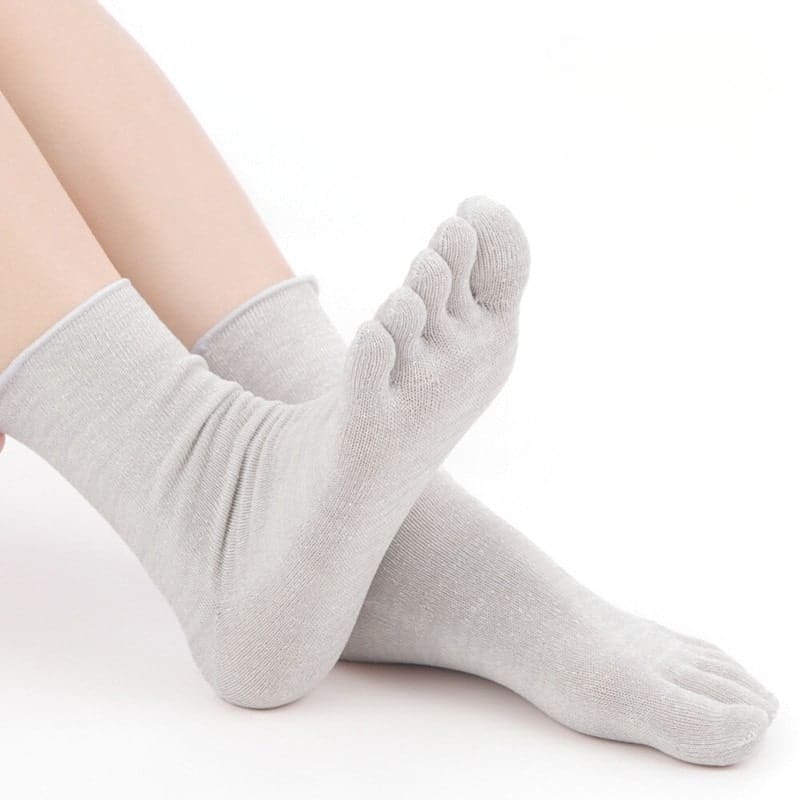Chaussettes Japonaises 5 Doigts Fibres Naturelles - EU 35-38 / Gris