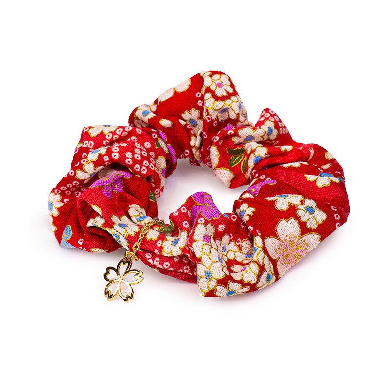 Chouchou Scrunchie Japonais Fleuri