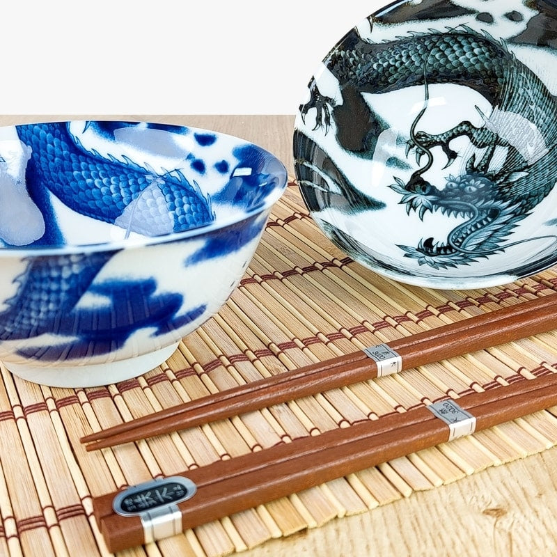 Set de 5 assiettes japonaise en céramique bleus