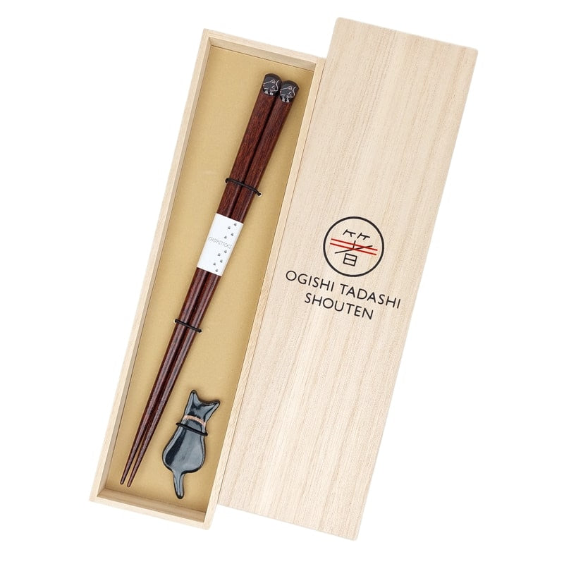 Coffret Baguettes Japonaises Chat Noir