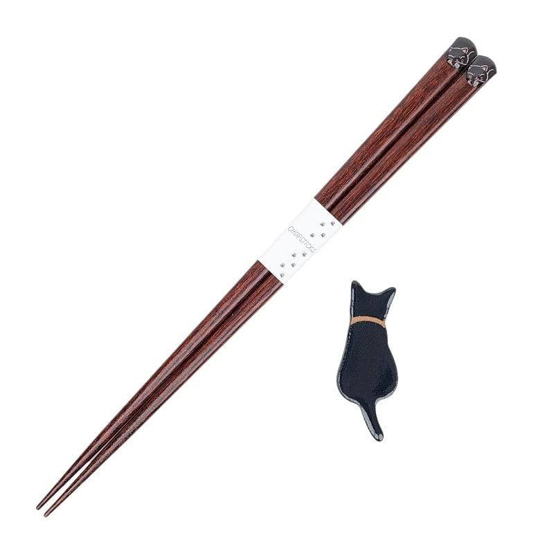 Coffret Baguettes Japonaises Chat Noir