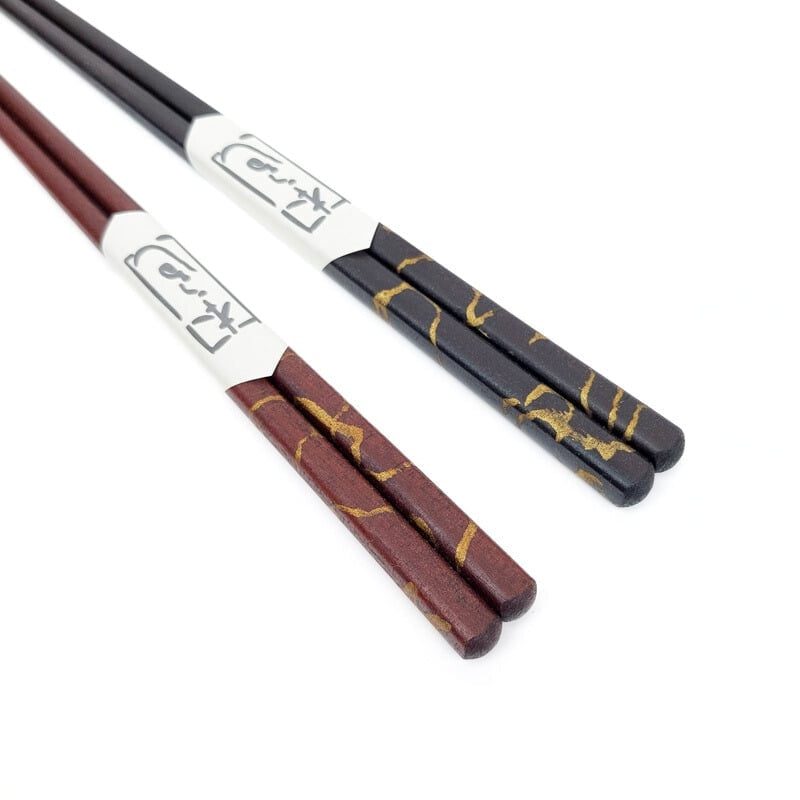 Coffret Baguettes Japonaises Ébène Laqué