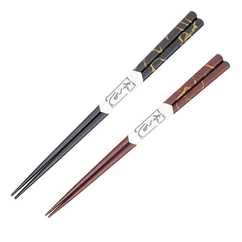 Coffret Baguettes Japonaises Ébène Laqué