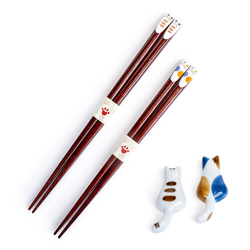 Coffret Baguettes Japonaises & Repose-Baguettes Chat