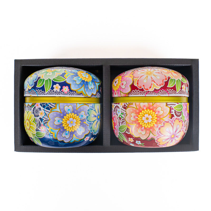 Coffret Deux Boîtes à Thé Fleur Japon