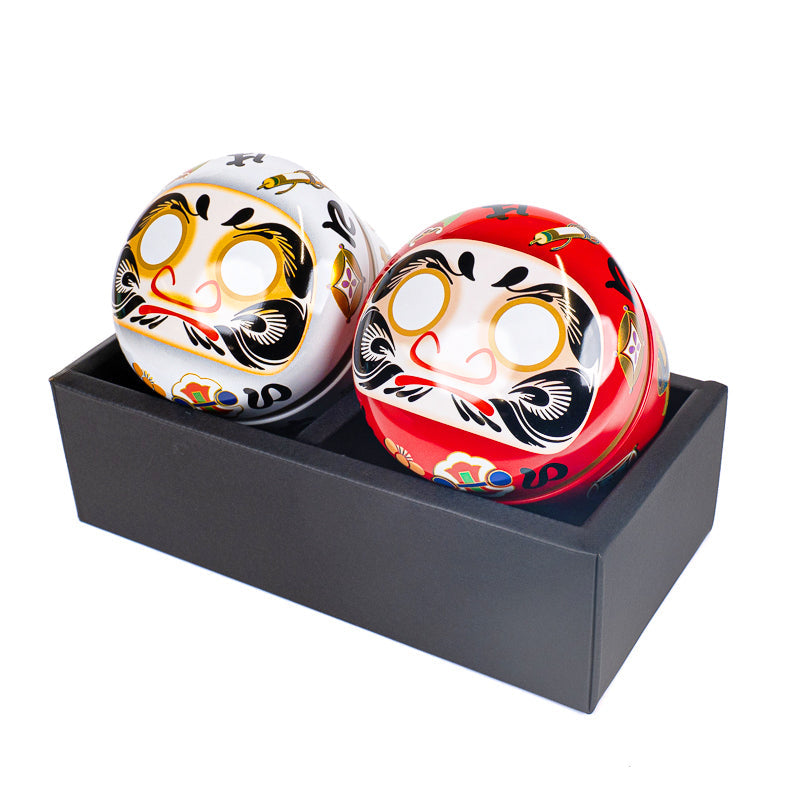 Coffret Deux Boîtes à Thé Métal Daruma