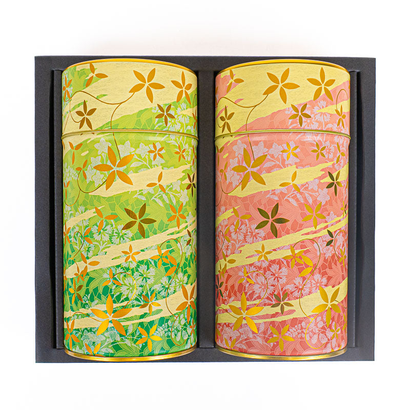 Coffret Deux Boîtes à Thé Métal Imprimé Floral