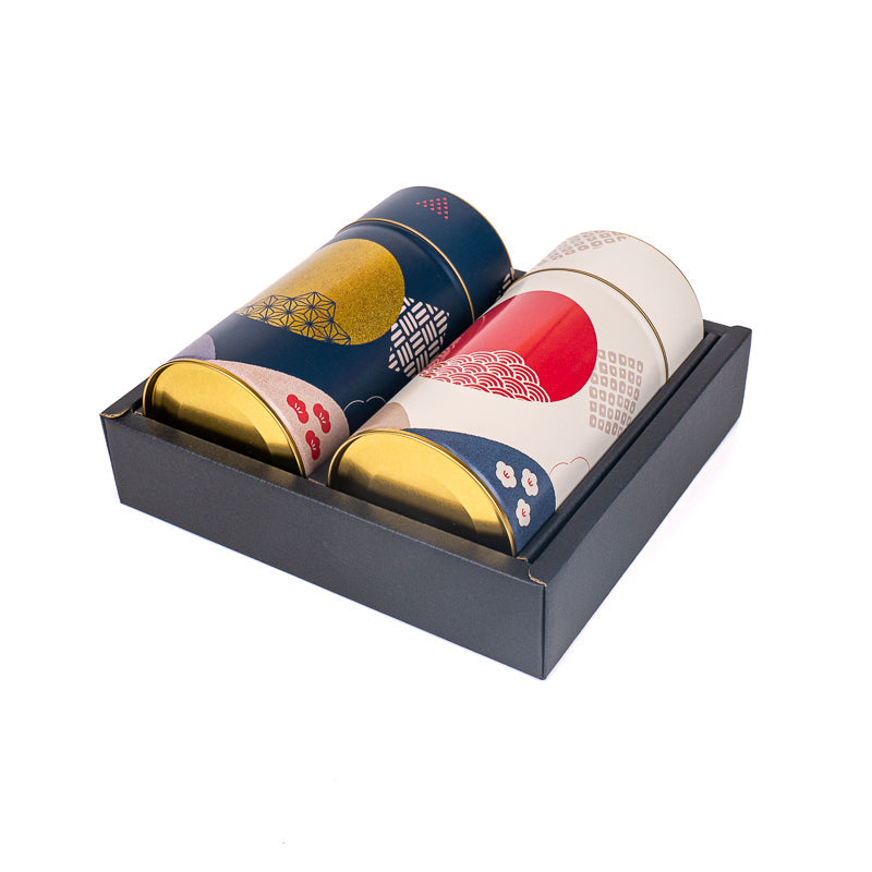 Coffret Deux Boîtes à Thé Métal Soleil & Lune