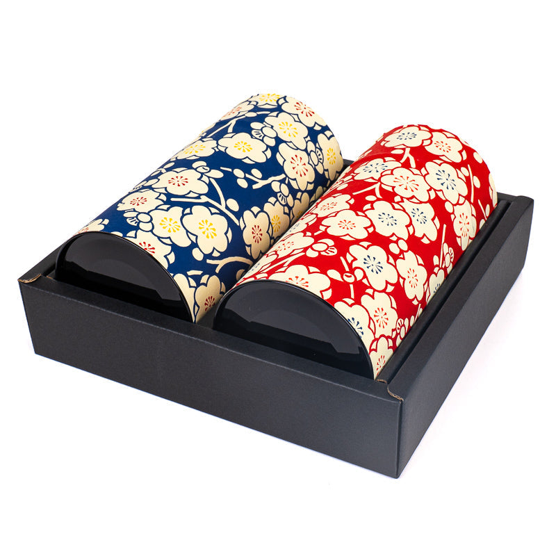 Coffret Deux Boîtes à Thé Papier Washi Ume