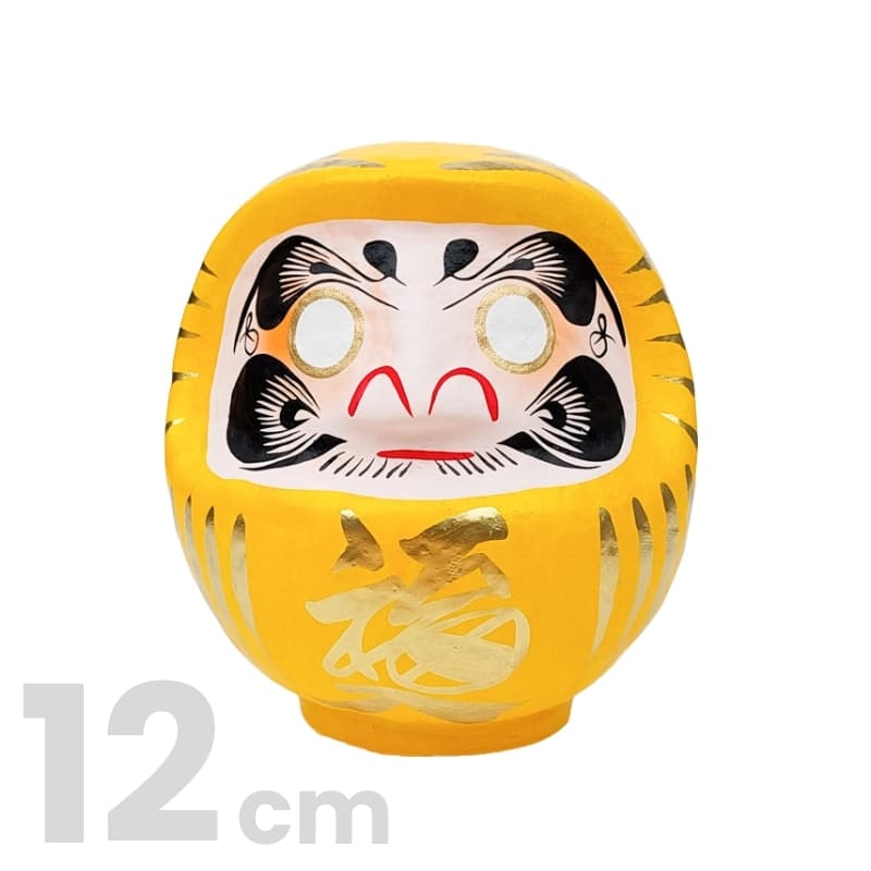 Daruma Japonais Jaune - 9 à 15 cm - 12 cm