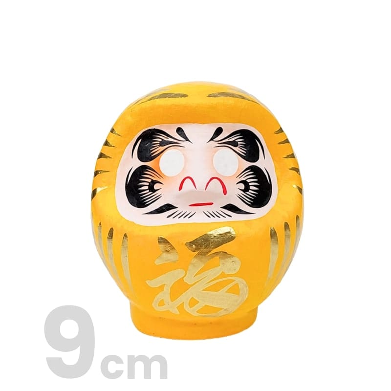 Daruma Japonais Jaune - 9 à 15 cm - 9 cm