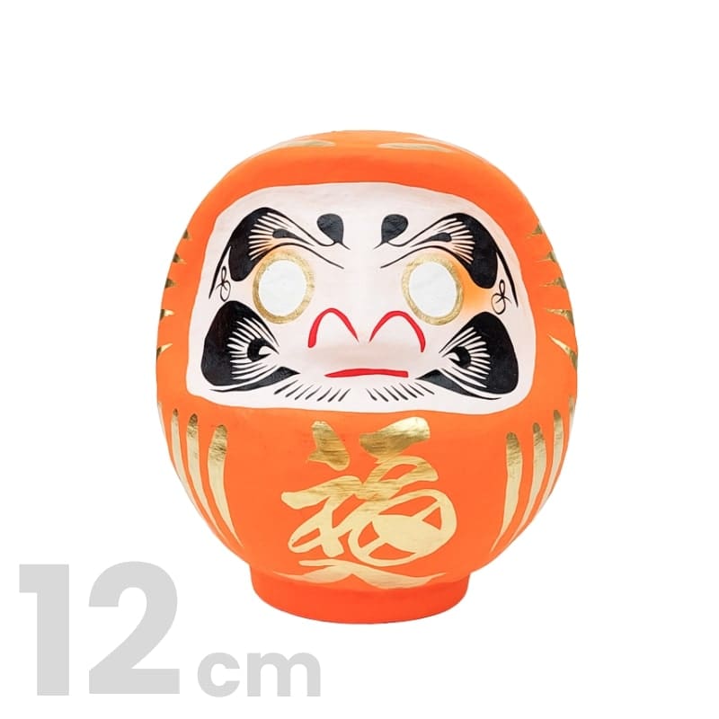 Daruma Japonais Orange - 9 à 15 cm - 12 cm
