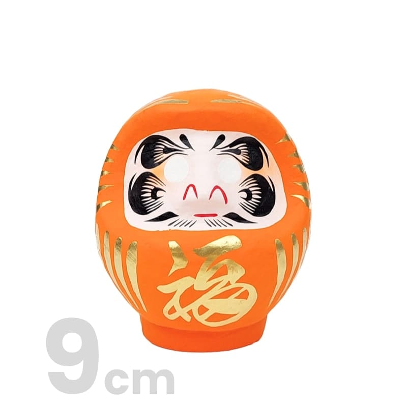 Daruma Japonais Orange - 9 à 15 cm - 9 cm