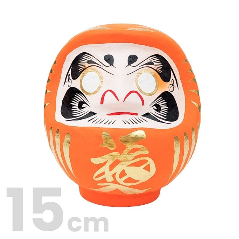 Daruma Japonais Orange - 9 à 15 cm
