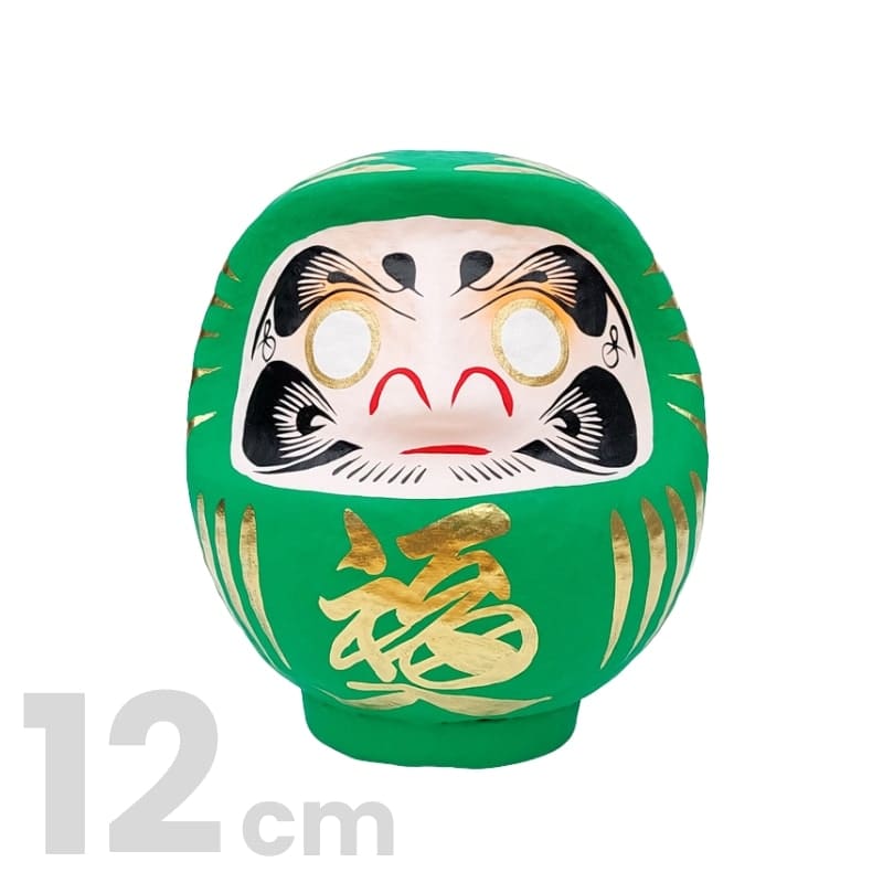Daruma Japonais Vert - 9 à 15 cm - 12 cm