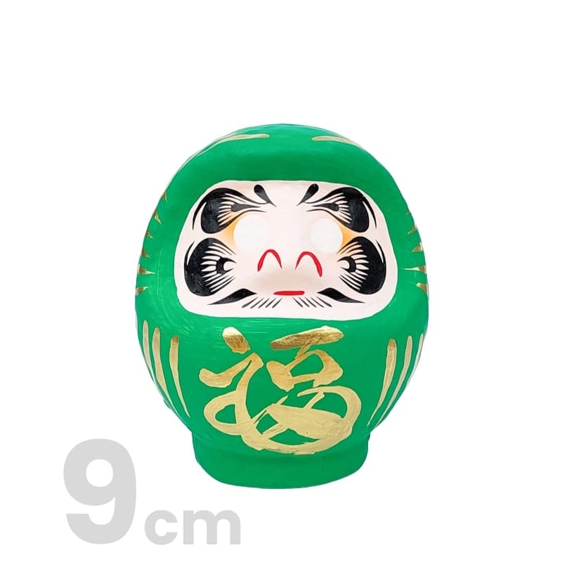 Daruma Japonais Vert - 9 à 15 cm - 9 cm