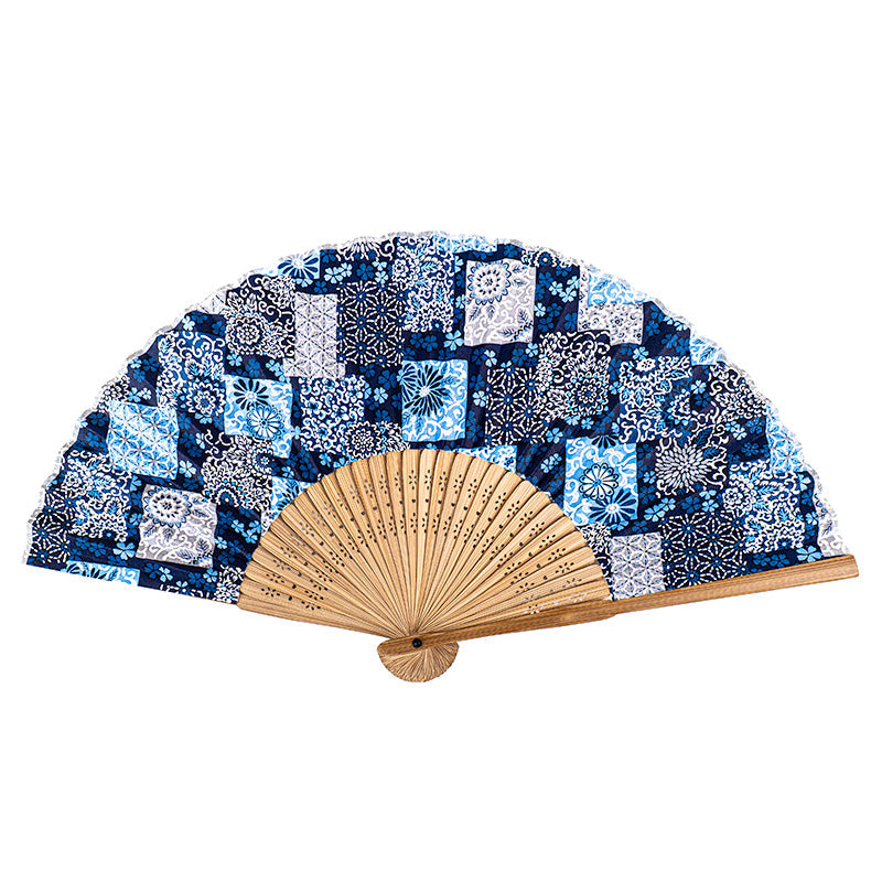 Éventail Japonais Mino Washi Indigo