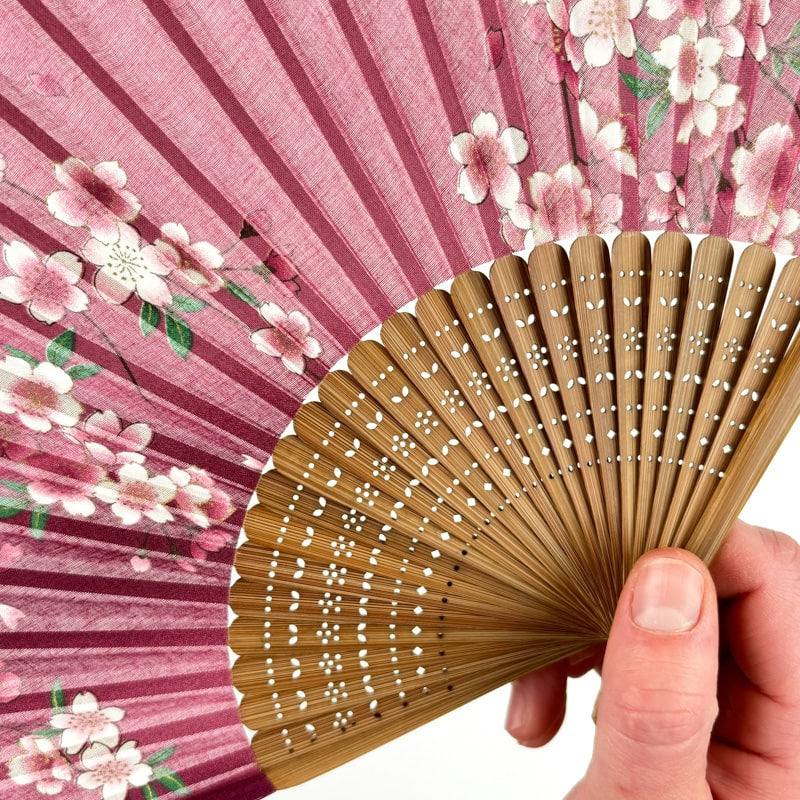 Éventail Japonais Sakura Rose