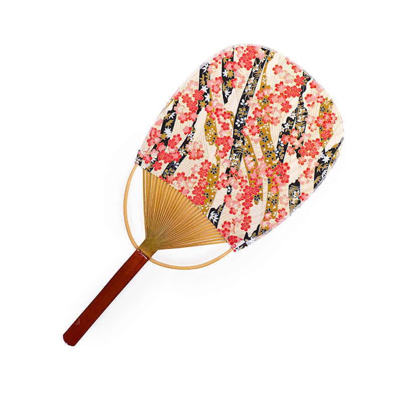 Éventail Japonais Uchiwa Washi Hana