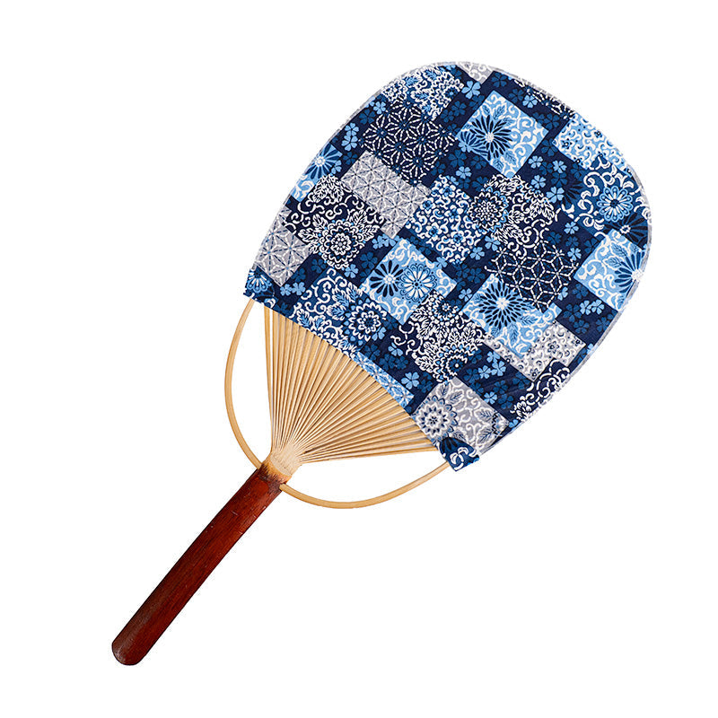 Éventail Japonais Uchiwa Washi Indigo
