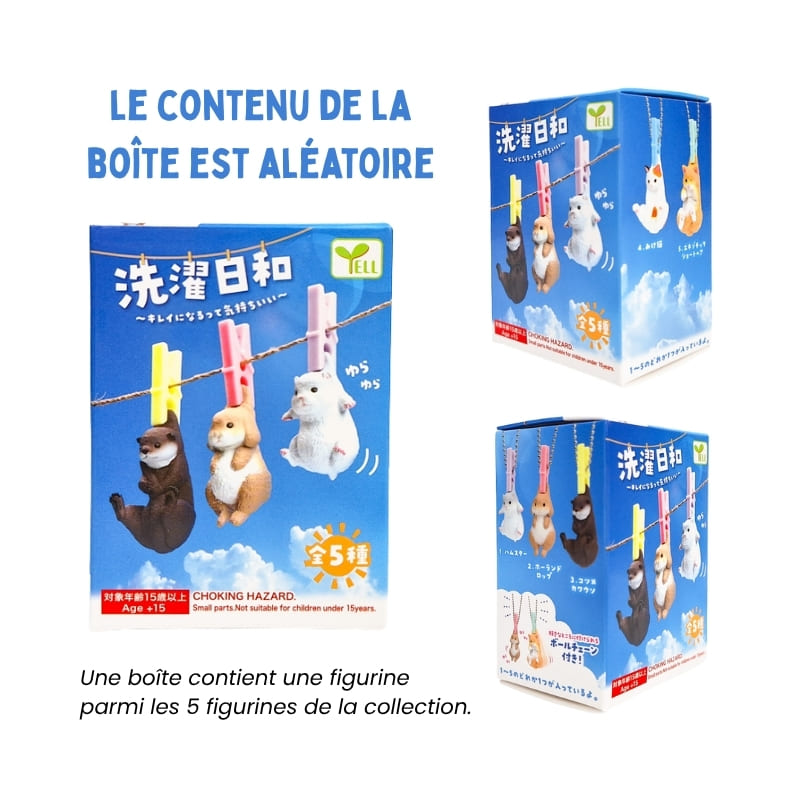 Figurine Gachapon Animal Pince à Linge