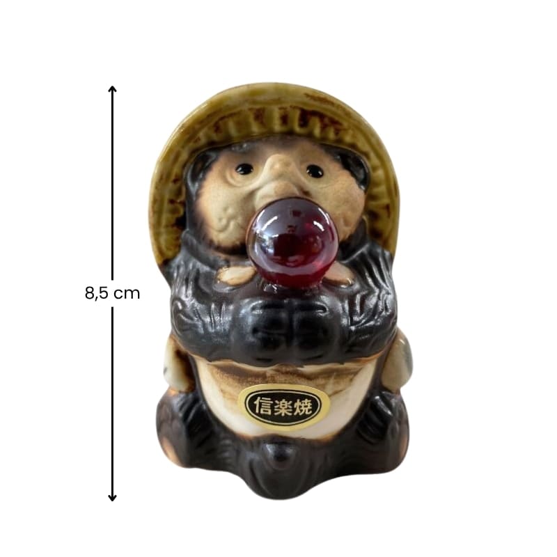 Figurine Tanuki Perle Rouge
