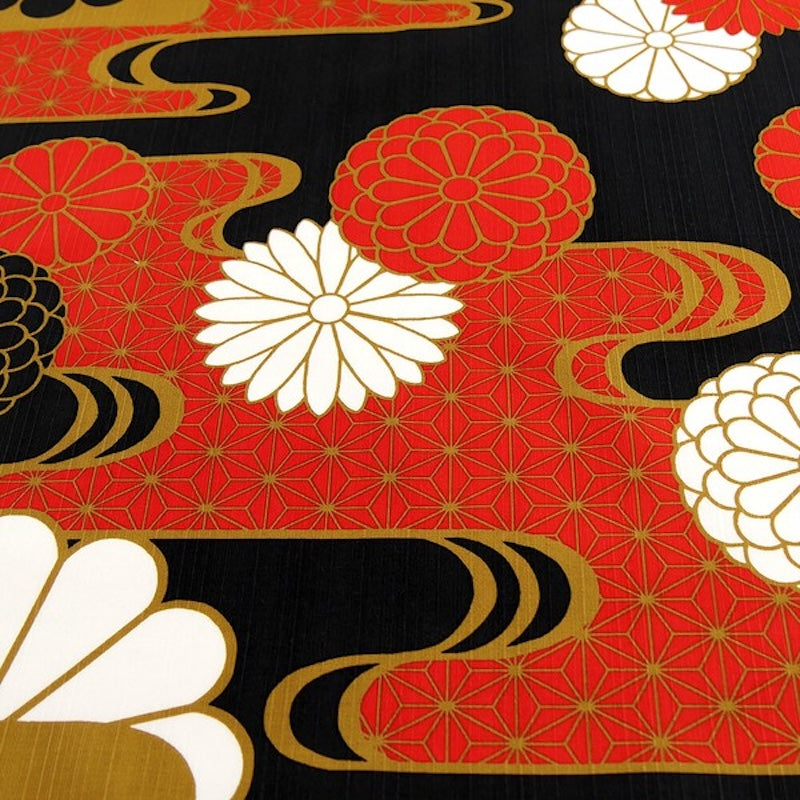 Furoshiki Japonais Chrysanthème - 50x50 cm