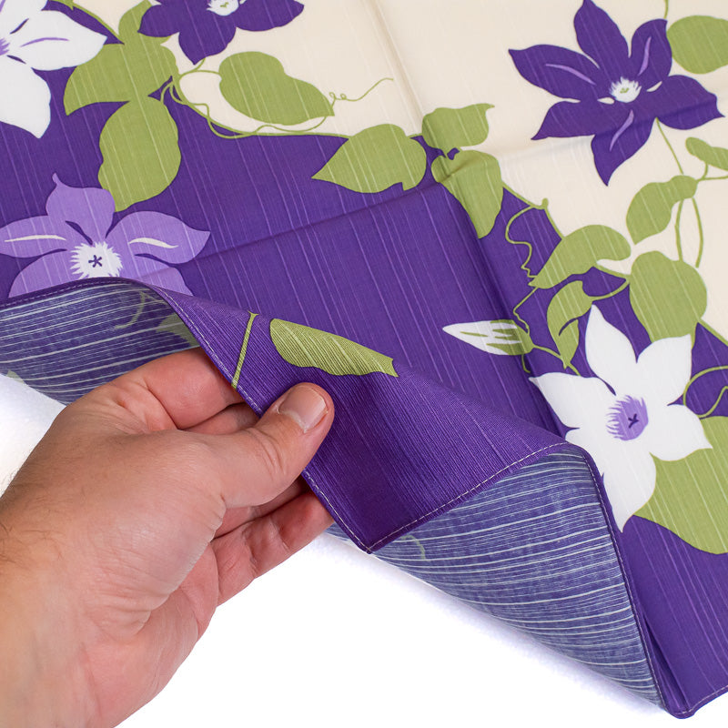 Furoshiki Japonais Fleurs Clématite - 50x50 cm