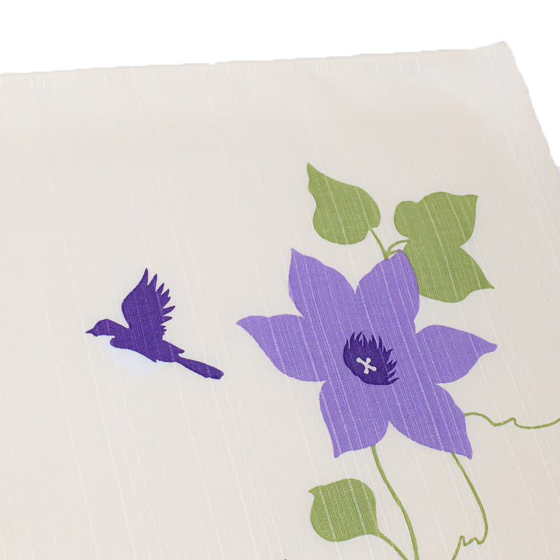 Furoshiki Japonais Fleurs Clématite - 50x50 cm