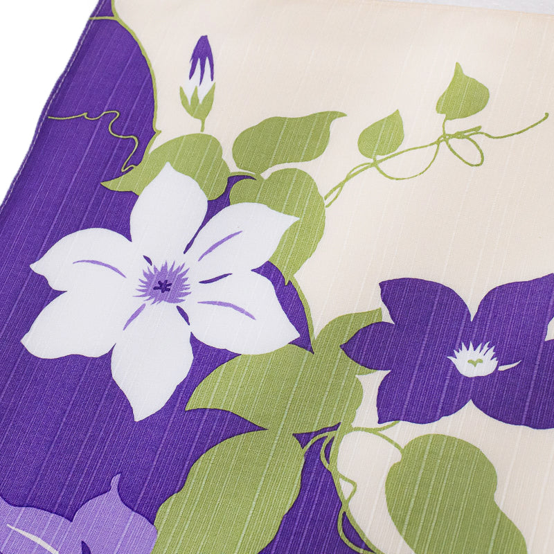 Furoshiki Japonais Fleurs Clématite - 50x50 cm